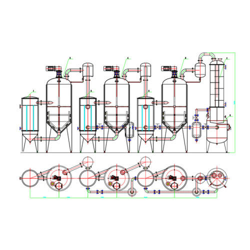 Evaporador de circulação natural de três efeitos