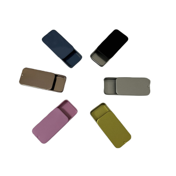 Square Metal Slide Tin Box mit farbenfrohen Schieberdeckel: Gold, Weiß, Roségold, Silber, Rosa, Blau, Schwarz, kleines Minz -Süßigkeitenglasur