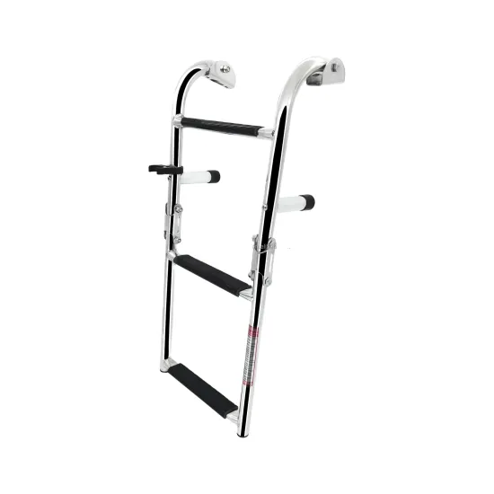 High Quality Stainless Steel 3-Step Adjustable Marine Folding Ladder