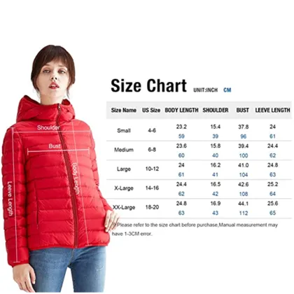 Women Lightweight Down Jacket Hooded