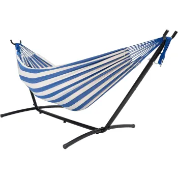 Danlong Outdoor Canvas Backyard Garden Bed Hammock and Stand for Outside