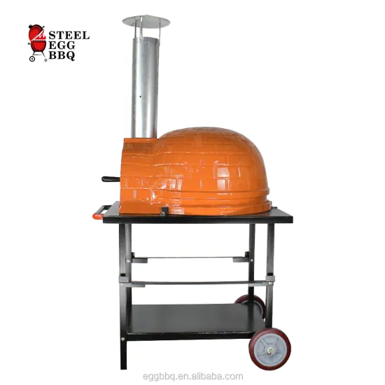 SEB KAMADO 26 Inch Pizza Oven with Trolley Cart BBQ Grill Charcoal Ceramic Table Top Grill for Outdoor Kitchen Home and Garden