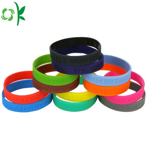 Promotional Gravert Logo Silicone Armband för present