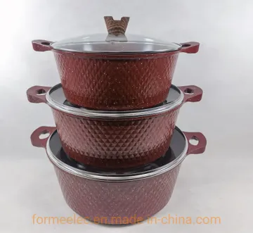 Marble 6PCS Cookware Set 32cm 36cm 40cm Casserole Set Aluminum Stewpot