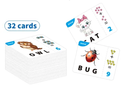 2 in 1 letter vocabulary learning machine 32 cards/10 letter cubes/20 number blocks words educational game learning machine