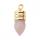 Natural Lamp Bulb Gemstone Rose Quartz Pendant Plated Gold