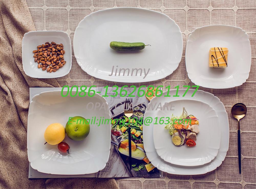 Square White Jade Dinner Set Plate