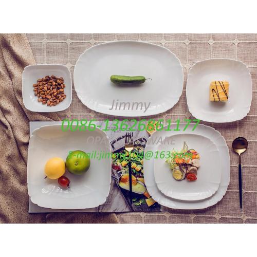 Square White Jade Dinner Set Plate