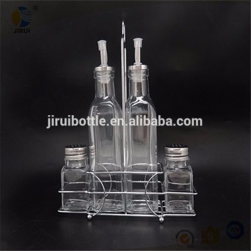 hot sale 4pcs set glass sauce and oil bottle for cooking