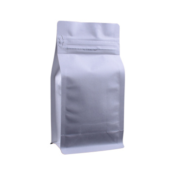 Bolsa de granos de café de 1 libra de papel Kraft blanco metalizado