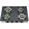 4 Burners Black Glass Gas Stove