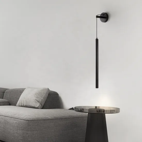 Modern Indoor Black LED Wall Lights with Copper Design for Home and Hotel Decor