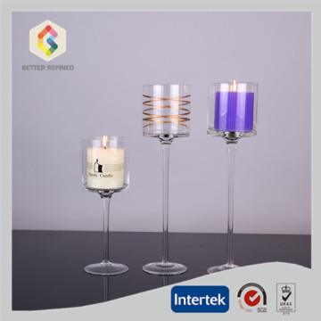 Porta-velas de vidro furacão atacado