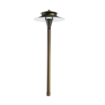 Path Light with Brass Double Layers Hats