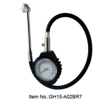 Dial tire pressure gauges with chuck/ long chuck tire pressure gauges