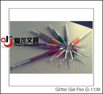 printed Gel Ink Pen with decoration on top