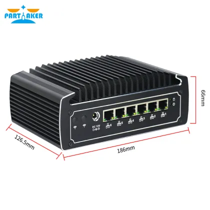 Partaker 8th Gen Intel i5 8250U Quad Core Fanless Mini Computer 3867U with 6*1000M Lan i7 8550U Mini PC pfSense Firewall PC