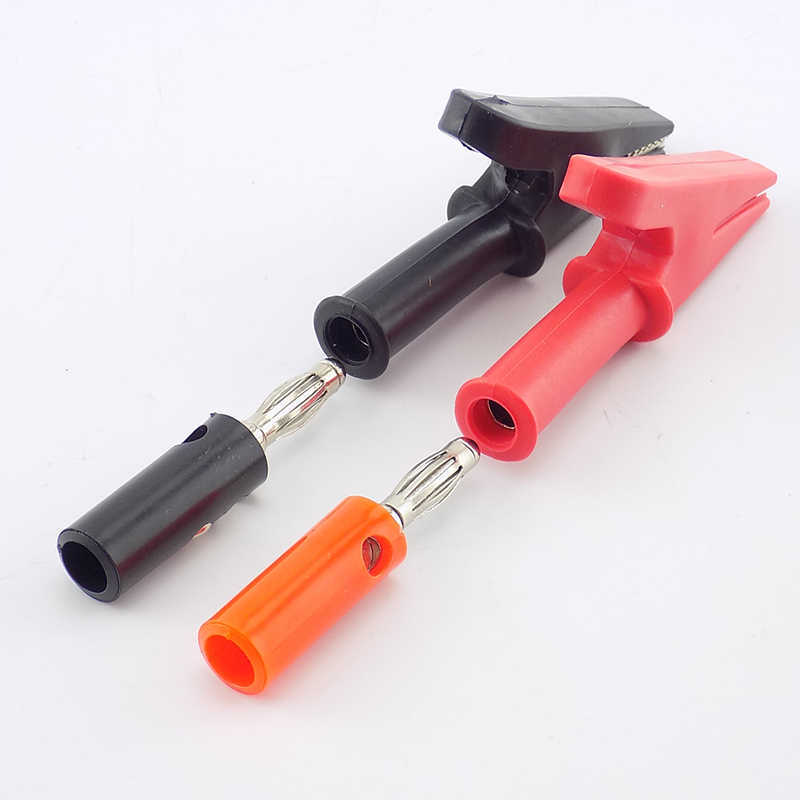 4mm Banana Plug Banana Plug Probe Test electric Black Red Color Cable Alligator Clip Alligator Socket Insulated diy Clips