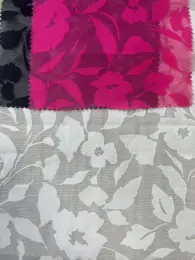 Polyester/Viscose Burnout Crinkle Fabric