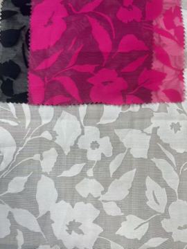 Polyester/Viscose Burnout Crinkle Fabric
