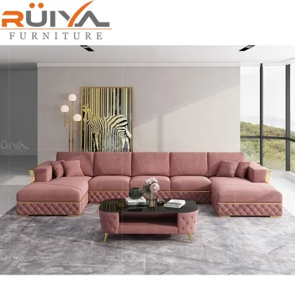 Premium Green Holland Velvet L Shape Corner Sofa