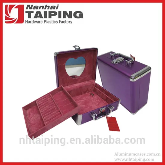 Purple Color Cheap Portable Jewelry Cases Folding Jewelry Case Flat Jewelry Case