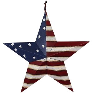 Metall Patriotische alte Glory Americana Flaggen Scheunenstern