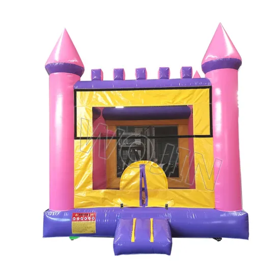 Pink, Yellow, Purple Themed Bouncy Castle Banner for Inflatable Bouncer Air Jumping House