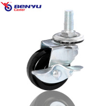 1.5/2/3Inch Hard Rubber Threaded Stem Casters with Brake