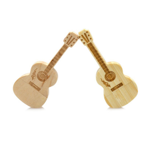 16GB Wooden Guitar Shaped USB Flash Drive