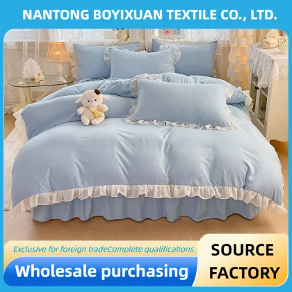 Milk Blue Lace Pure Color quilt