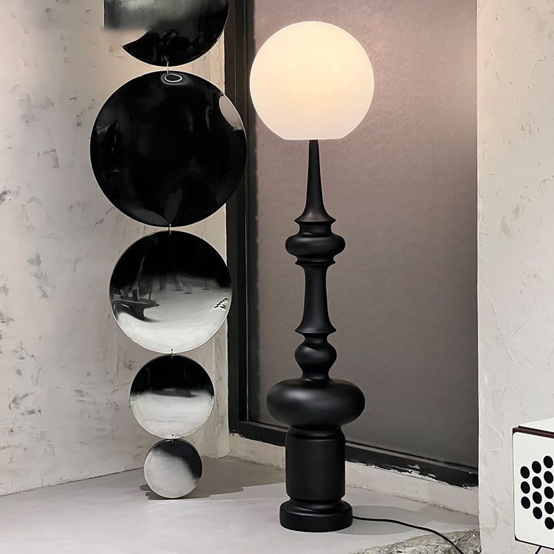 SK-4925-F Wabi-Sabi Style Black Resin Lamp.