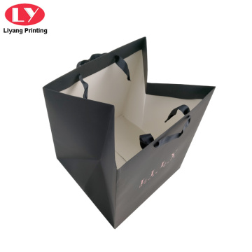 Shopping Black Paper Bag Luxury with Handles