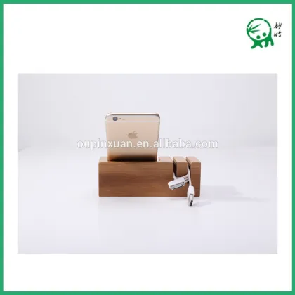 Bamboo Stationary Mobile Phone Stands and Holders