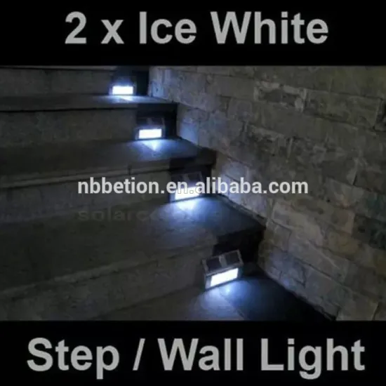 Solar Stair Step sensor Light Waterproof outdoor solar sensor light 2 LED Solar Powered Stainless Steel Staircase sensor light