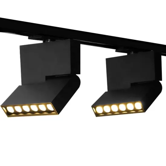 Modern Rotatable Rail Mounted LED Linear Spot Track Light - Fast Delivery - Black & White Aluminum Lamp for Office Use