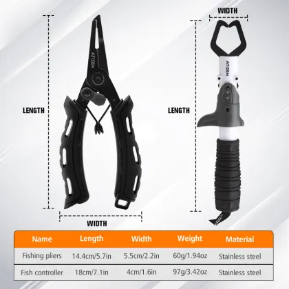 High Quality 60g Fish Pliers and 97g Fish Controller Stainless Steel Fishing Pliers Set - THORFORCE