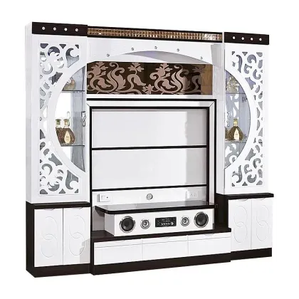 2024 Contemporary Trade Show Marble Floor Set: Table, Cabinet, Wandmeubel, Universal Furniture TV Stand