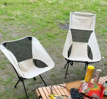 Modern Lightweight Beach Chair Metal Frame Oxford Picnic Outdoor Fishing Moon Folding