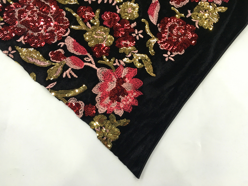 Spangle Velvet Embroidery Fabric