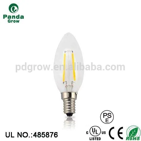 Led candle bulb cap small edison screw E12 E14 clear glass filament light bulb