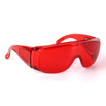 Red anti-glare glasses protect glasses