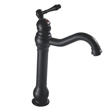 Neues Design Luxus Badezimmer Wasserhahn: Deck Mount Antique Messing Wasserfall Waschanwaschung Schwan &amp; Black Taps Mixer Waschbecken