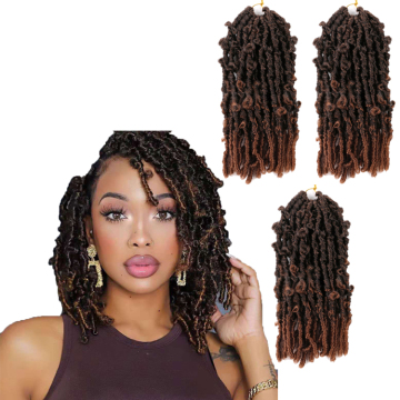 Wavy Goddess Butterfly Locs Synthetic Braiding Hair Faux Hair Locs Extension Braids Ombre Soft Crochet Hair Expression For Woman
