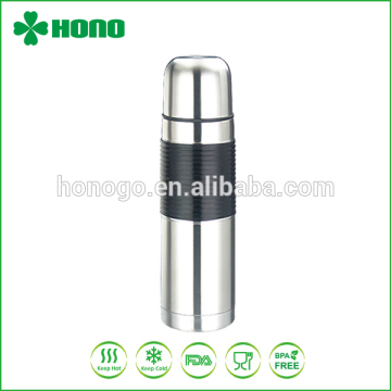 500ml bullet shape double wall stainless steel leather thermos