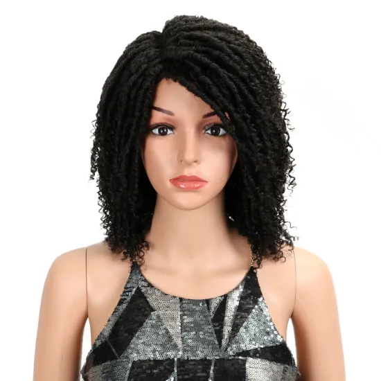 Best Hair Cheap Fashion Faux Locs Wrap Hair Wig Crochet Braid Hair Locs Curls Synthetic Braids Short wig For Black Women Wigs