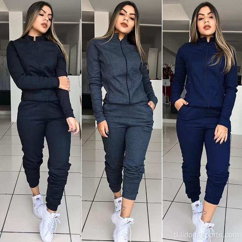 Custom Logo Women Sportswear Workout Sweat Suit Sets.