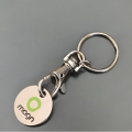 Customized Metal Supermarket Token Deduction Carabiner Keychain with Offset or Silk Screen Printing