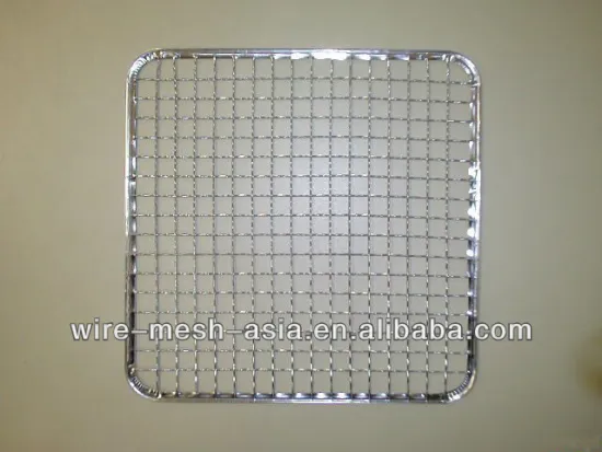One-time barbecue net /crimped barbecue grill net/good quality /stainless steel barbecue grill netting