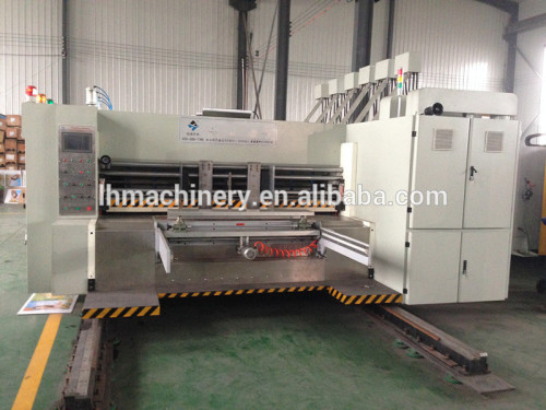 semi-automatic corrugated cardboard 2 color printing slotting machine,carton box making machine China